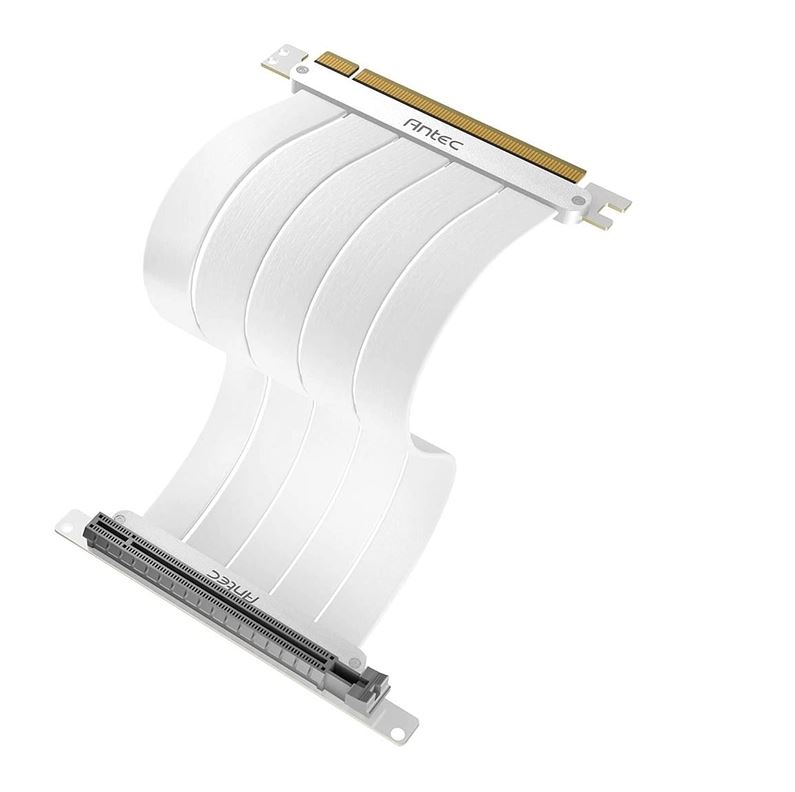 Antec Adjustable Vertical PCI Bracket withPCIE 4.0 Cable Kit White 200mm x 16 Speed Gold Plated RTX 4050  4060  4070 and AMD 6000 series