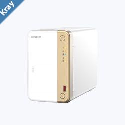 QNAP TS262 2 Bay Multimedia NAS Intel Celeron N4505 Dual Core 2.9GHz 4GB 2.5Gbe 2x 3.52.5 SATA 2x M.2 2280 Nvme Expansion