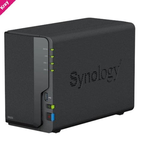 Synology DiskStation DS223 2-Bay 3.5' Diskless 1xGbE NAS (Tower) (HMB), Realtek RTD1619B quad-core 1.47Hz, 2GB RAM, 3xUSB3.2, 1 x 1GbE (RJ-45)