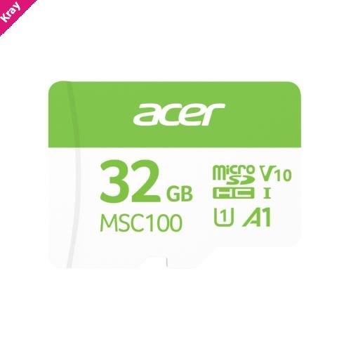 Acer MSC100-32GB microSD Express Read & Write Speed up to 100 MB/s & 10 MB/s BL.9BWWA.335