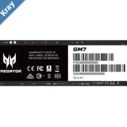 Predator GM7512GB M.2 NVMe PCIe Gen 44 512GB Up to 7200 MBs Read and 3800 MBs BL.9BWWR.117 5 Year Warranty Predator GM7512GB M.2 NVMe PCIe Gen 44 512GB Up to 7200 MBs Read and 3800 MBs BL.9BWWR.117 5 Year Warranty