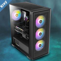 Antec AX81 EATX 1x 360mm Radiator Front 4x ARGB 12CM Fans 3x Front  1x Rear included. RGB controller for six fans. Mesh Tempered Glass Case  SI