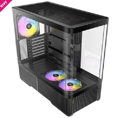 Antec C6 Curve ARGB, Mid Tower ATX case, tempered glass, 3 ARGB PWM fans, USB-C 10Gbps, GPU ≤450mm, CPU ≤180mm, 360mm radiator support