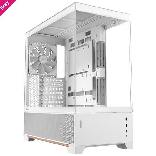 Antec C6 WOOD - White, Mid Tower, ATX/Micro-ATX/ITX, Tempered Glass, USB-C 10Gbps, 3 PWM Fans, 360mm Radiator, 450mm GPU, 2Yr Wty