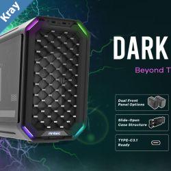 Antec Dark Cube MATX Dual Front Panel Slide Open Structure USBC LED Light Bars Aluminum Alloy 14CM ARGB x 2 12CM x 1 installed  Gaming Case