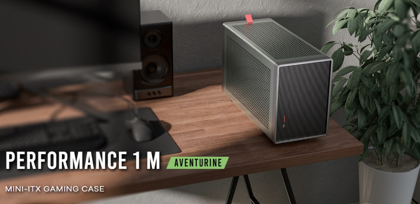 Antec Performance 1 M Aventurine Green. MiniITX  USB 3.1 TypeC PCIE Riser Cable included Compact Performance Case