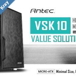 Antec VSK10 mATX Case. 2x USB 3.0 Thermally Advanced Builders Case. 1x 120mm Fan preinstalled. GPU 350mm PSU  CPU 160mm Two Years Wty