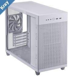 ASUS Prime AP201 Tempered Glass White MicroATX Case Toolfree Side Panels ATX PSUs Up To 180mm 360mm Coolers Support Graphic Cards Up To 338mm