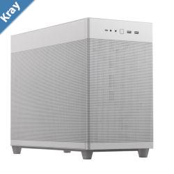 ASUS Prime AP201 White MicroATX Case Mesh Panels Support 360mm Cooler ATX PSUs Up To 180mm Graphics Cards Up To 338mm