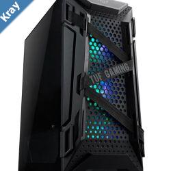 ASUS GT301 TUF Gaming Case Black ATX MidTower Tempered Glass Compact Case Honeycomb Panel 4 Total PreInstalled 120mm Fans 3x ARGB  1x