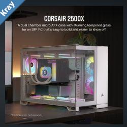 CORSAIR 2500X Tempered Glass mATX ATX MidTower White Dual Chamber Case 2024