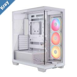 Corsair 3500X LXR RGB iCUE LINK MidTower PC Case  White EATX Side 360mm Rad Glass Panels USBC RS ARGB Fans 425mm GPU iCUE LINK Ready
