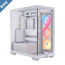Corsair 3500X RSR ARGB MidTower PC Case  White EATX Support Side 360mm Rad Tempered Glass USBC 2x SSD 2x HDD 425mm GPU RS ARGB Fans