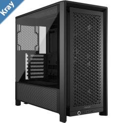 Corsair FRAME 4000D RS Modular MidTower PC Case  Black ATX 430mm GPU 170mm CPU cooler 360mm rad 1x USBC 3.2 Gen 2