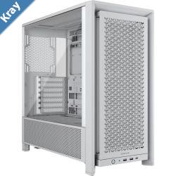 Corsair FRAME 4000D RS Modular MidTower PC Case  White ATX 430mm GPU 170mm CPU cooler 360mm rad 1x USBC 3.2 Gen 2