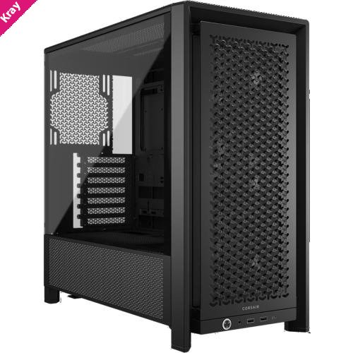 Corsair FRAME 4000D RS Modular Mid-Tower PC Case - Black, ATX/E-ATX, TG panel, RS fans, 430mm GPU, 170mm CPU clr, 360mm rad, USB-C, 2yr wty