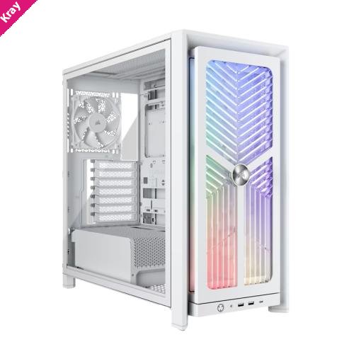 Corsair FRAME 4000X RS Mid-Tower PC Case - White, Mid-Tower ATX/E-ATX Mini-ITX Micro-ATX 430mm GPU 170mm CPU 360mm rad TG USB-C 3x120/2x140 fans