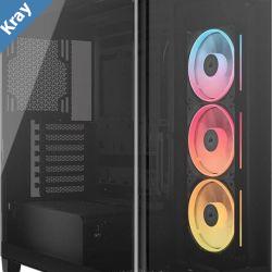 Corsair FRAME 4500X LXR RGB LINK Panoramic Glass MidTower PC Case Black up to 460mm GPU 360mm radiators rich IO and versatile fanrad mounts