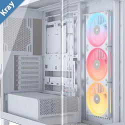 Corsair FRAME 4500X LXR RGB LINK Panoramic Glass MidTower PC Case White up to 460mm GPU 360mm radiators rich IO and versatile fanrad mounts