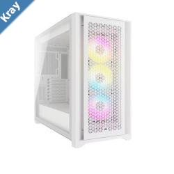 Corsair iCUE 5000D RGB High Airflow 3x AF120 RGB Elite Fan Lighting Node Pro Controller Tempered Glass MidTower White Gaming Case