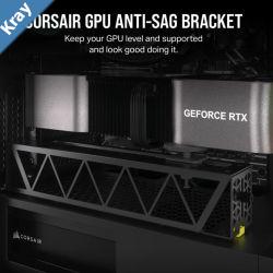 Corsair GPU AntiSag Bracket  Black  Compatible with LC100 Lighting Kit