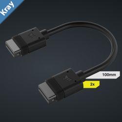 Corsair  iCUE LINK Cable  2x 100mm Dual Cable pack Black Stright connectors