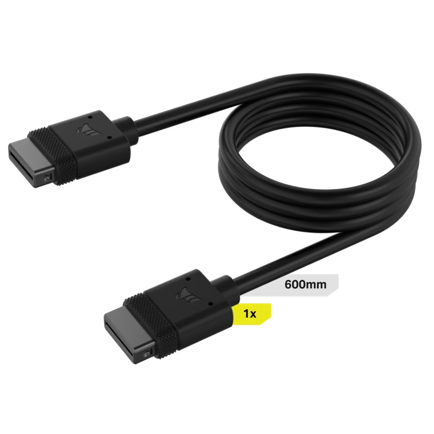 Corsair  iCUE LINK Cable  600mm x 1 Black. Stright Connectors.