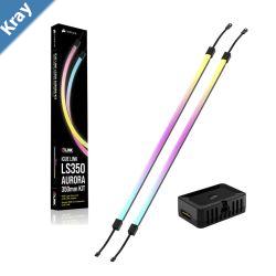 Corsair iCUE LINK LS350 Aurora RGB Light Strips  350mm Kit  3501010mm magnetic mount black addressable LEDs
