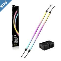 Corsair iCUE LINK LS430 Aurora RGB Light Strips  430mm Kit  4301010mm magnetic mount black addressable LEDs