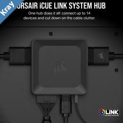 Corsair iCUE LINK System Hub manage RGB Lighting by linking up 14 devices. reduce cable clutter.