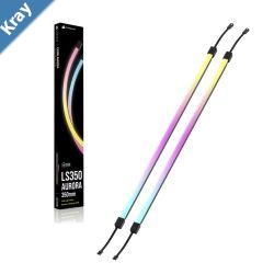Corsair LS350 Aurora RGB Light Strips  350mm  3501010mm black magnetic mount addressable LEDs iCUE compatible flexible