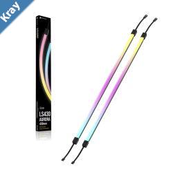 Corsair LS430 Aurora RGB Light Strips  430mm  4301010mm black magnetic mount addressable LEDs iCUE compatible flexible