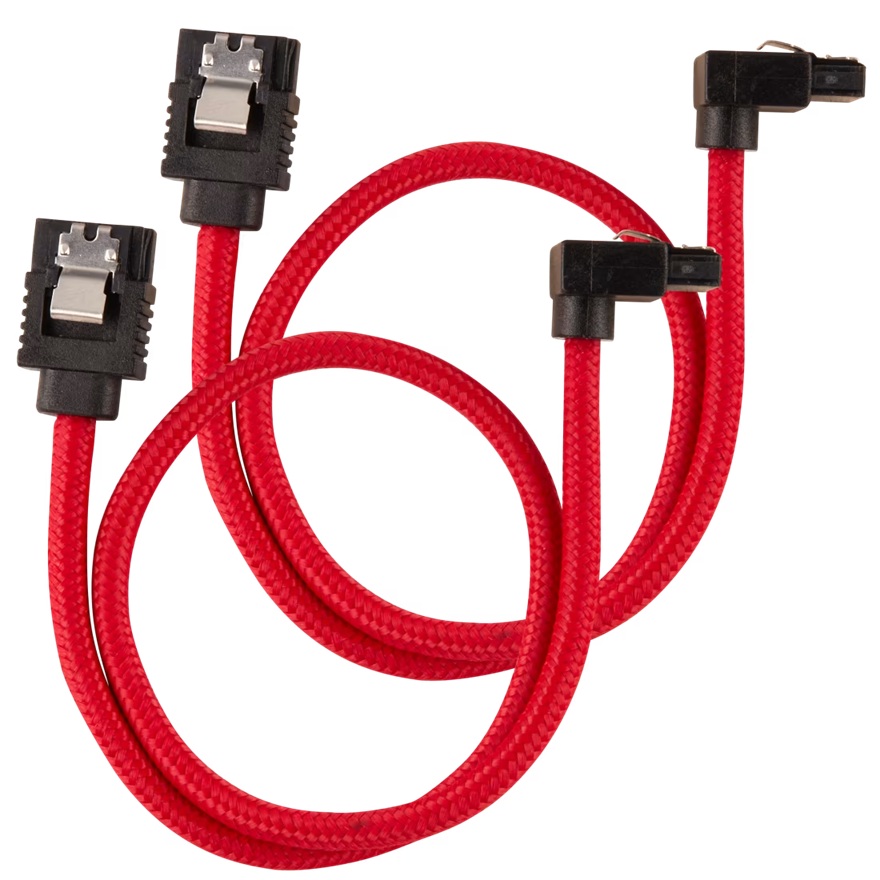 Corsair Premium Sleeved SATA 6Gbps 60cm 90 Connector Cable  Red