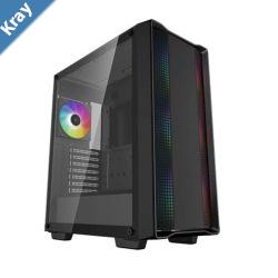 DeepCool CC560 ARGB V2 MidTower Case FullSized Tempered Glass Window 4 x Preinstalled ARGB Fans 120mm 2x 3.5 Drive Bays7 Expansion Slots