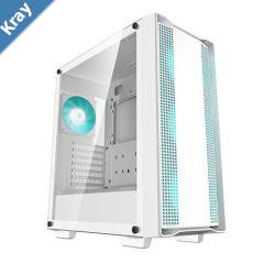DeepCool CC560 White V2 MidTower Computer Case Tempered Glass Window 4x PreInstalled LED Fans Top Mesh Panel Support Up To 6x120mm or 4x140mm