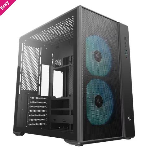 DeepCool CG590 MESH 2F Mid Tower ATX Case, 2 Pre-installed Fan, USB3.0 x2,Gen2 Type-C x1,HD Audio x1