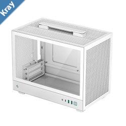 DeepCool CH160WH UltraPortable MiniITX Case Mesh and Glass PanelsFull Sized Air Coole Supportr Carry handle 336200283.5mm