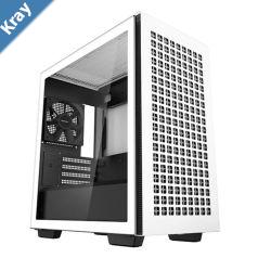 DeepCool CH370 WH MATX Tempered Glass Case 120mm Rear Fan PreInstalled Headphone Stand up to 360mm Radiators 2 Switching front panels