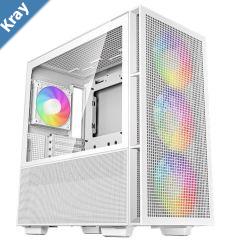 DeepCool CH560 White HighAirflow MidTower Case MiniITX MicroATX ATX EATX Magnetic Hybrid MeshTempered Glass 3 PreInstalled 140mm ARGB Fans