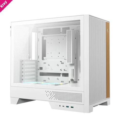 DeepCool CL600 WH High Airflow Compact ATX Case, Two Pre‑Installed Fans,Tempered Glass Side Panel, Clean Cable Management