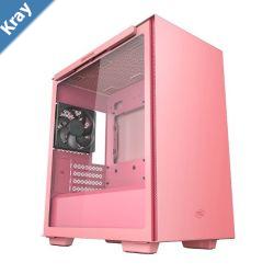 DeepCool MACUBE 110 Pink Minimalistic MicroATX Case Magnetic Tempered Glass Panel Removable Drive Cage Adjustable GPU Holder 1xPreinstalled Fan