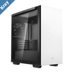 DeepCool MACUBE 110 White Minimalistic MicroATX Case Magnetic Tempered Glass Panel Removable Drive Cage Adjustable GPU Holder 1xPreinstalled Fan