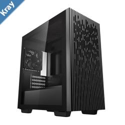 DeepCool MATREXX 40 MiniITX  MicroATX Case Tempered Glass Side Panel Mesh Top and Front 1x PreInstalled Fan Removable Drive Cage Black