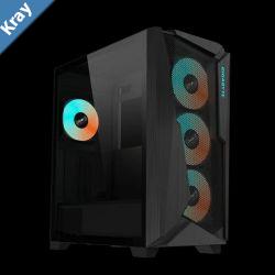 Gigabyte C301V2 RGB Tempered Glass EATX Black Mid Tower Gaming Chassis  2x3.5 2x2.5 2xUSB3.0 Detachable Dust Filter Liquid Cooling PSU Standard ATX