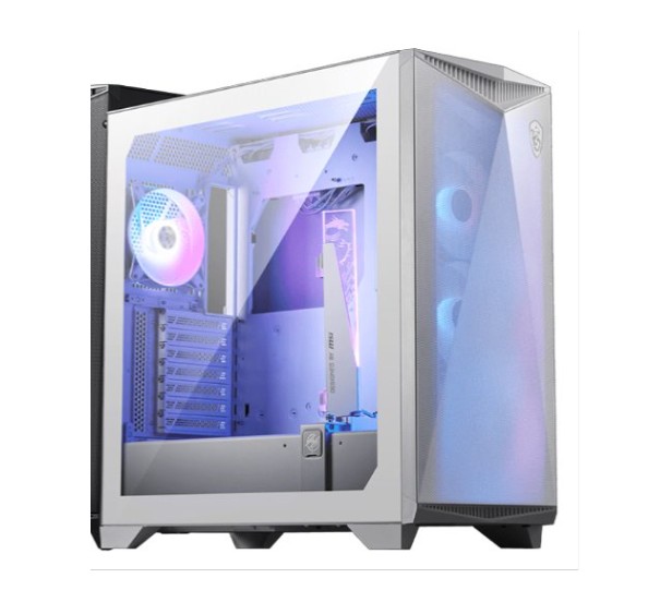MSI MPG GUNGNIR 300R AIRFLOW WHITE MidTower Case Supports ATX  MATX  Mini ITX 2x USB 3.2 1x USBC 1x HD Audio 1x Mic ATX Power Supply NEW