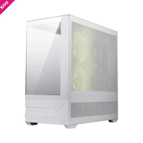 SI MAG PANO M110R - White, Mini Tower, 270° Panoramic Glass, Micro-ATX/Mini-ITX, 3x ARGB Fans, 360mm Radiator, 410mm GPU, USB-C, 5 Expansion Slots.