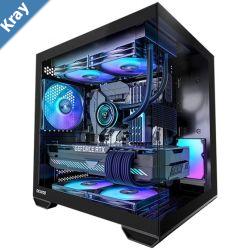 OKINOS Mirage 4 mATX ARGB Case ARGB controller 4x ARGB Fans. Ultimate thermal Steel2x USB3.0 1x3.2 Gen2 USBC Black Tower Case