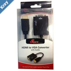 8Ware HDMI to VGA 19pin to 15pin Male to Female Converter without Power Adapter plus 3.5mm Stereo Audio Out