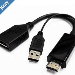 8Ware 4K HDMI to DP DisplayPort Male to Female Active Adapter Converter Cable USB powerred