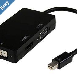 8ware 3 in1 Thunderbolt Mini DP DisplayPort to HDMI DVI VGA Hub Adapter Converter Cable for MacBook Air Mac Mini Microsoft Surface Pro 345